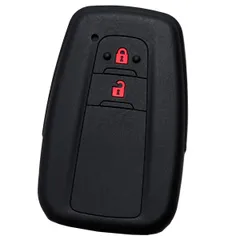 【IKT】トヨタ車用 スマートキー用シリコンカバー 2ボタン ブラックレッド / プリウス50系 / RAV4 / クラウン/ カムリ / C-HR / ランドクルーザープラド / カローラスポーツ / など 専用設計 傷防止 さらさらシリコン TO ...