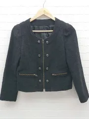 ◇ SLOBE IENA スローブイエナ 長袖 ノーカラー ジャケット ブラック *  【1002798819849】のサムネイル