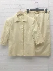 ◇ Paul Stuart ポール スチュアート 膝丈 シングル スカート スーツ セットアップ 上下 11AR ベージュ系 * 1002799297431 【中古】 【1002799297431】