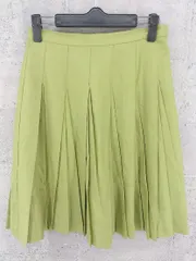 ◇ BARNEYS NEWYORK バーニーズニューヨーク 膝丈 プリーツ スカート 38 イエローグリーン *  【1002799281812】のサムネイル