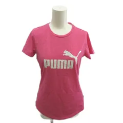 プーマ PUMA Tシャツ カットソー M ピンク 半袖 クルーネック ロゴプリント /MD ■GY99