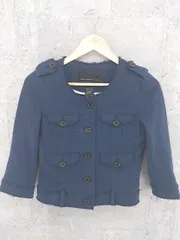 ◇ DOUBLE STANDARD CLOTHING ダブルスタンダードクロージング 長袖 ノーカラー ジャケット ネイビー * 1002799436243 【中古】 【1002799436243】のサムネイル