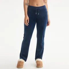ジューシークチュール レディース ボトムス カジュアルパンツ Juicy Couture Rib Waist Velour Pants with Drawcord Regal Blue ブルーのサムネイル