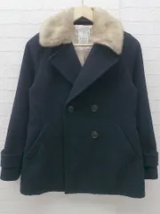 ■ E hyphen world gallery イーハイフン ワールド ギャラリー ダブル 長袖 ファー付 コート F ネイビー レディース  【中古】 【1002799837644】のサムネイル