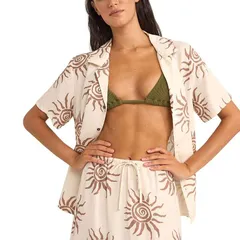 リズム レディース トップス Tシャツ 半袖 Rhythm Seafarer ShortSleeve Shirt Womens Brown ブラウンのサムネイル