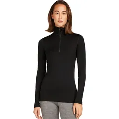 アイスブレーカー レディース トップス Tシャツ Icebreaker Merino 200 Oasis 12Zip Top Womens Black ブラックのサムネイル