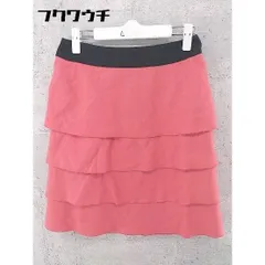 ◇ INDIVI インディヴィ レイヤード 膝丈 スカート 38 レッド ブラック * 1002799927383 【中古】 【1002799927383】
