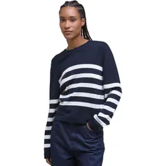 バブアー レディース アウター ニット・セーター ニット Barbour Demi Knitted Jumper Womens Dark Navy Stripe ネイビーのサムネイル