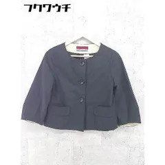 ◇ nano universe ナノユニバース 薄手 ノーカラー 七分袖 ジャケット サイズ36 ブラック レディース 【中古】 【1101260005053】のサムネイル