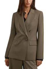 レイス レディース アウター ジャケット・ブルゾン ブレザー REISSolene Double Breasted Blazer Green グリーン