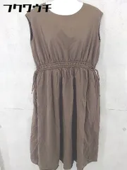 ◇ nano universe ナノ ユニバース バックジップ ノースリーブ 膝下丈 ワンピース サイズ36 ブラウン レディース 【中古】 【1102050001309】のサムネイル