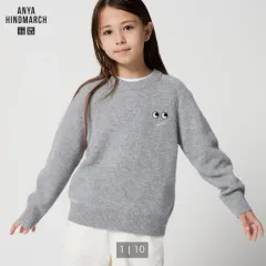新品 キッズ 130 UNIQLO (ユニクロ) Anya Hindmarch プレミアムラム クルーネックセーター