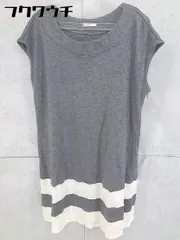 ◇ ELLE エル ノースリーブ 膝丈 ワンピース グレー ホワイト レディース 【中古】 【1102050011346】のサムネイル