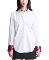 ビーシービージーマックスアズリア レディース トップス シャツ BCBGMAXAZRIA Oversize Shirt White ホワイトのサムネイル