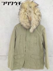 ■ ◎ FREE'S SHOP フリーズショップ ライナー ラクーンファー付  ジップアップ モッズ コート サイズM カーキ レディース  【中古】 【1102160000193】