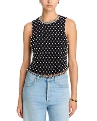 アリスアンドオリビア レディース トップス タンクトップ Alice and Oliviamal Embellished Boxy Tank BlackMutli ブラックのサムネイル