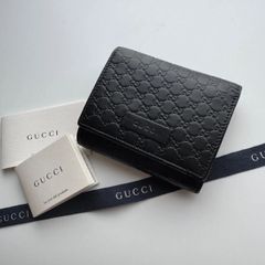 GUCCI グッチ シマ 二つ折り財布 ブラック レザー ゴールド金具 GG