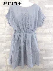 ◇ bulle de savon ビュル デ サボン リネン混 半袖 膝丈 ワンピース サイズF ブルー系 レディース 【中古】 【1102220028990】のサムネイル