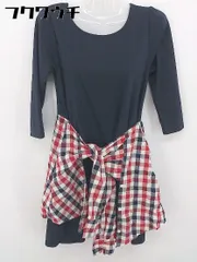 ◇ Fabulous Angela ファビュラス アンジェラ レイヤード調 長袖 ミニ ワンピース サイズM ネイビー系 レディース 【中古】 【1103020015159】のサムネイル