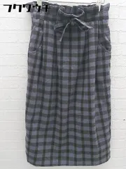 ◇ merlot メルロー ギンガムチェック 膝下丈 スカート サイズF パープル レディース 【中古】 【1103040000043】のサムネイル