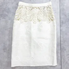 DOLCE＆GABBANA ドルチェアンドガッバーナ スカート レース タイト シルク ナイロン ホワイト アイボリー イタリア製 レディース 36 b01457のサムネイル