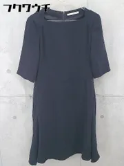 ◇ qualite カリテ Abahouse バックジップ 七分袖 膝丈 ワンピース サイズ36 ネイビー レディース 【中古】 【1103050001955】のサムネイル