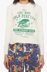 マザー レディース トップス シャツ コットン MOTHER Star Waffle Stitch Stretch Cotton Top Lady Bird Folk Festのサムネイル