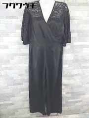 ◇ merlot plus メルロープリュス レース 切替 フレアスリーブ オールインワン ブラック レディース 【中古】 【1103190007411】のサムネイル