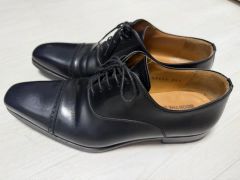 スコッチグレイン スエード パンチドキャップトゥ 黒 【サイズ26cm