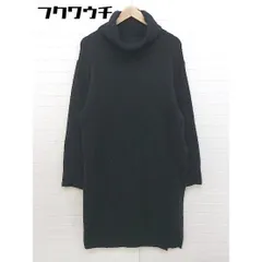 ■ IEDIT イディット タートルネック 長袖 膝丈 ニットワンピース サイズL ブラック レディース 【中古】 【1103290014470】のサムネイル