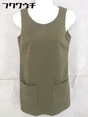 ◇ INED イネド フェイクレザー ノースリーブ ミニ チュニック ワンピース サイズ5 カーキ レディース 【中古】 【1104020008127】のサムネイル