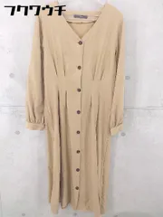 ◇ w closet ダブルクローゼット 長袖 ロング ワンピース サイズF ベージュ レディース 【中古】 【1104050005028】のサムネイル
