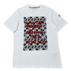 極美品〕モンクレール 刺繍ロゴ ホワイト Tシャツ M 国内正規品 5S545 