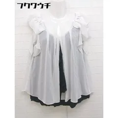 ◇ LOVELESS ラブレス ノースリーブ ブラウス カットソー サイズ36 ホワイト ブラック レディース 【中古】 【1104060008941】のサムネイル
