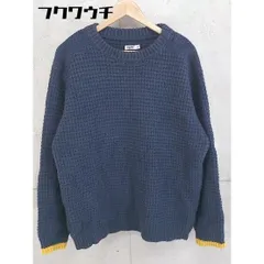■ grn ジーアールエヌ 長袖 ニット セーター サイズL ネイビー系 メンズ 【中古】 【1104150001432】のサムネイル