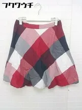 ◇ TOMMY HILFIGER トミーヒルフィガー チェック 膝丈 フレア スカート サイズ2 レッド ホワイト ブラック レディース  【1105110014400】のサムネイル