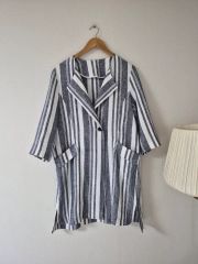 RATAストライプ cotton linen ハーフジャケット - メルカリ