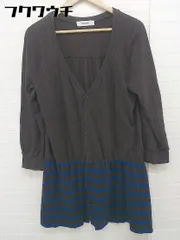 ◇ ◎ SUPER HAKKA スーパーハッカ ボーダー 長袖 ミニ ニット ワンピース ブラウン ブルー レディース 【中古】 【1105180001126】のサムネイル