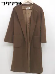 ■ ◎ LE CIEL BLEU ルシェルブルー ウール系 長袖 ノーカラーコート サイズ36 ブラウン レディース  【中古】 【1105200009750】のサムネイル