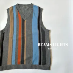 BEAMS LIGHTS / 12ゲージ コットンニット マルチストライプ ニットベストのサムネイル