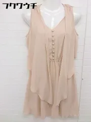 ◇ dazzlin ダズリン ノースリーブ ミニ ワンピース サイズS ベージュ オレンジ系 レディース  【1105310001958】のサムネイル