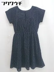 ◇ SOUP スープ ストライプ フレンチスリーブ 膝丈 ワンピース サイズ9 ネイビー レディース 【中古】 【1106070009796】のサムネイル
