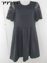 ◇ anatelier アナトリエ 袖レース 半袖 膝丈 ワンピース サイズ36 ブラック レディース  【中古】 【1106040010791】のサムネイル