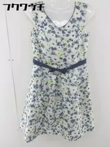◇ ◎ Feroux フェルゥ 花柄 ノースリーブ ミニ ワンピース サイズ2 ホワイト ブルー イエロー系 レディース  【1106110001421】のサムネイル