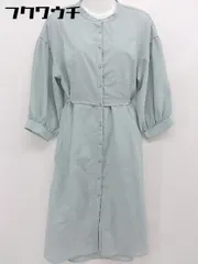 ◇ w closet ダブルクローゼット ウエストリボン　スリット 長袖 膝下丈 ワンピース サイズF ミントグリーン レディース  【中古】 【1106110000851】のサムネイル