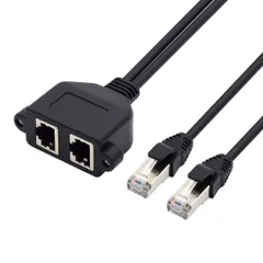 新品 chenyang RJ45 8P8C Cat6 オス-メス LAN イーサネットネットワーク延長ケーブル デュアルポート FTP STP UTP パネルマウント穴付き