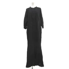 グリーンレーベルリラクシング ユナイテッドアローズ green label relaxing ワンピース F 黒 ブラック スタンドカラー 長袖 /NP ■GY99