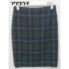 ◇ 23区 vingt trois arrondissements バックジップ チェック 膝丈 タイト スカート サイズ38 ネイビー　マルチ レディース  【中古】 【1106160002829】