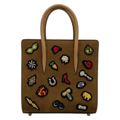 CHRISTIAN LOUBOUTIN(クリスチャンルブタン) ハンドバッグ パロマミニ ダークブラウン×ベージュ×レッド スタッズ/ワッペン レザーのサムネイル