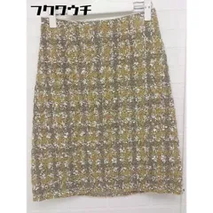 ◇ NOLLEY'S sophi ノーリーズソフィー ラメ ボア 膝丈 台形 スカート サイズ 38 ブラウン ゴールド マルチ レディース  【中古】 【1106220001465】
